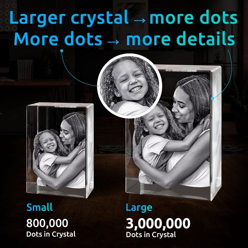 ArtPix 3D Premium Crystal Photo, Personalized Gifts for Women, Wife, Her, Him, Men, Husband, Grandma, Great Customized Gift With Your Own Photo, Custom Glass 3D Laser Etched Picture Wedding