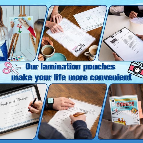 100 Pack 9x11.5inch 7mil Letter Size Laminating Sheets Thermal Laminating Pouches Paper Laminator Sheets File Card Laminator Pouches 8.5x11inch for Permits Cards File Photos (100, 9"x11.5"-7mil)