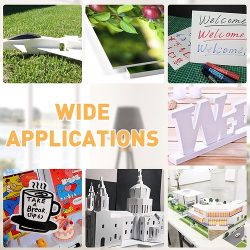 6 Pcs White Self Adhesive Foam Board 11x17inch 3/16 Thick Large Foam Board Foam Core Board 11x17 Foam Board Adhesive Foam Board for Signs, Buffered Presentations, School, Office and Art Projects
