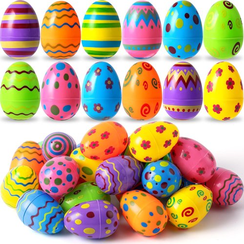 JOYIN 72-Pack Plastic Easter Eggs - Bright, Fillable 3.15'' Eggs for Hunts & Party Favors