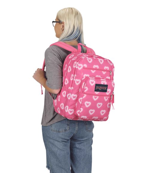 JanSport Laptop Backpack - Computer Bag with 2 Compartments, Ergonomic Shoulder Straps, 15” Laptop Sleeve, Haul Handle - Book Rucksack - Happy Hearts Pink