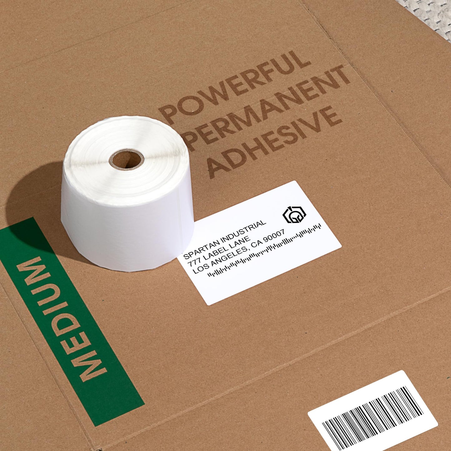 Spartan Industrial - 2" X 1” Direct Thermal Labels (13000 Count, 10 Rolls) - Perforated UPC Barcode Stickers, SKU Labels, Address and Mailing - Compatible with Zebra and Rollo Printers