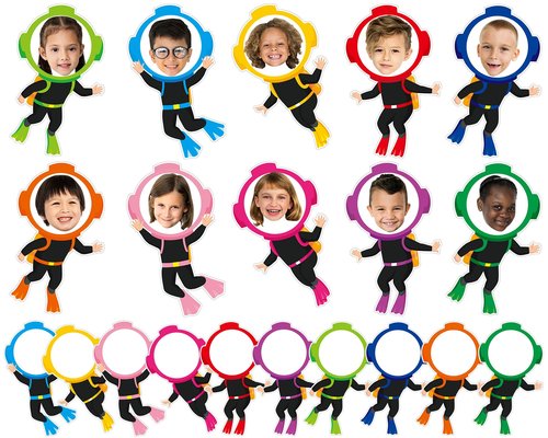 gisgfim 80Pcs Summer Cutouts Diving Suit Decorations Under the Sea Bulletin Board Ocean Diver Paper Cut-Outs Classroom Decor for Boy Girl DIY Craft Photo Wall Kindergarten Preschool Party Favor Supply