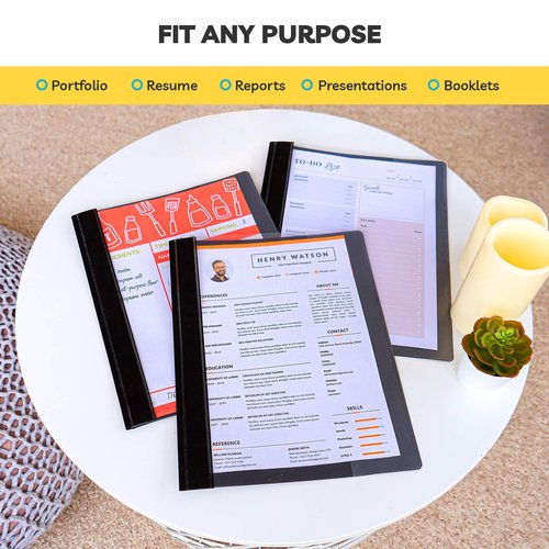 Report Covers - (Set of 30), 8.5 x 11" Letter Size, Clear Front Folders - Ideal for Presentations, Resumes & Keeping Your Documents Neat and Professional