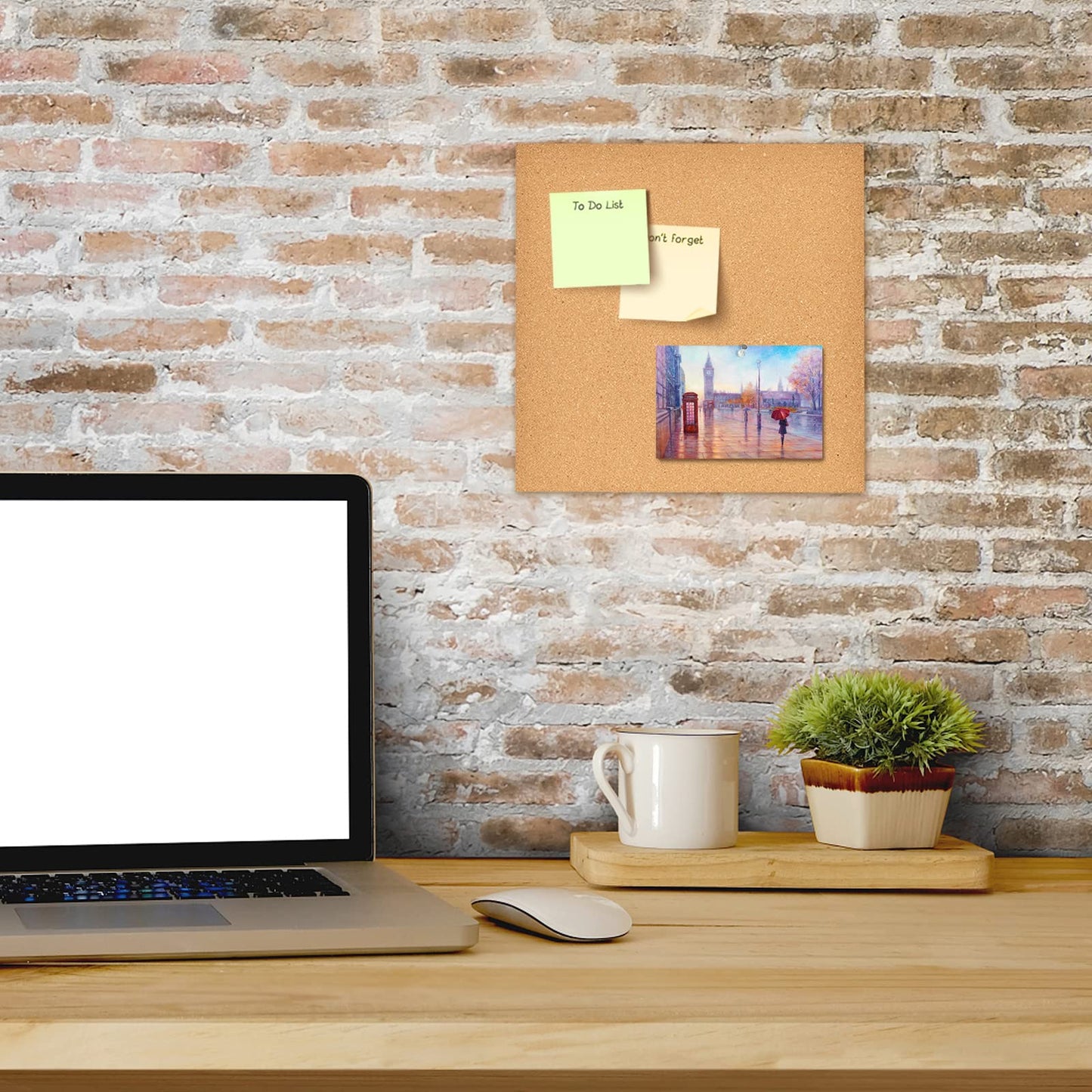 Aitakatta 12x12 Cork Board Tiles Bulletin Board, 1/2" Thick Small Square Cork Boards for Walls, Self-Adhesive Cork Tiles for Home, Office, School, Bulletin Board Decorations(12mm,2pc)