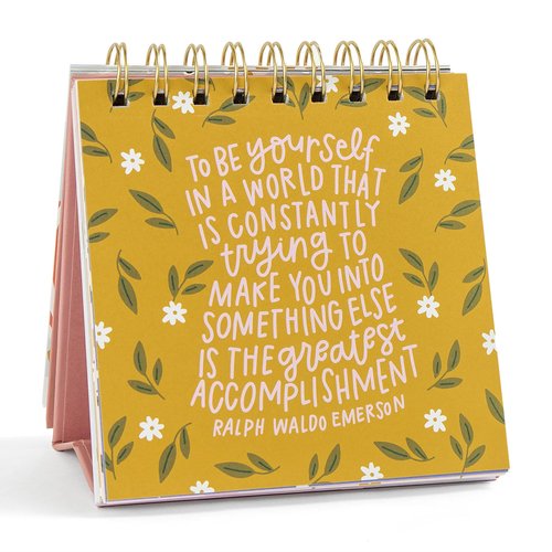 52 Weeks of Happy Quotes Desk Flip Calendar by Pippi Post, Office Desk Decor for Women, Aesthetic Cute Accessories, Positive Affirmations Decorations, Motivational and Inspirational Gifts for Women