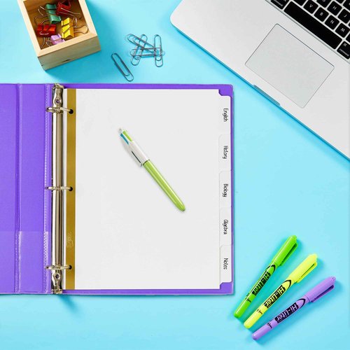 Avery Big Tab Write & Erase Dividers for 3 Ring Binders, 5-Tab Sets, 48 Binder Divider Sets (23075)