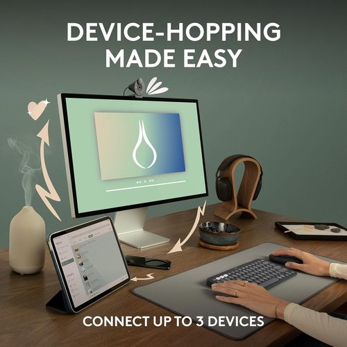 Logitech Pebble M350s Slim Bluetooth Wireless Mouse - Portable, Lightweight, Customizable, Quiet Clicks | Tonal Rose
