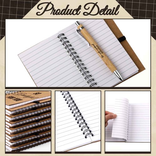 Cholemy 30 Pack Employee Appreciation Gifts, Inspirational Kraft Notebooks with Bamboo Ballpoint Pens 5. 5 x 4. 2 Inch Coworker Motivational Journal Notepads for Employee Teacher Coworker Volunteer