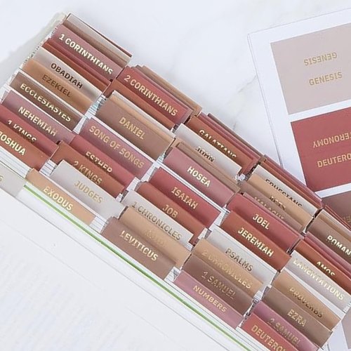Decorative Bible Tabs for Women (96 Pieces) - Earth Tone Neutral Gold Foil Bible Tabs - Laminated Bible Labels Tabs – Remove & Replace Bible Index Tabs - Bible Study Supplies for Women (Sunset)