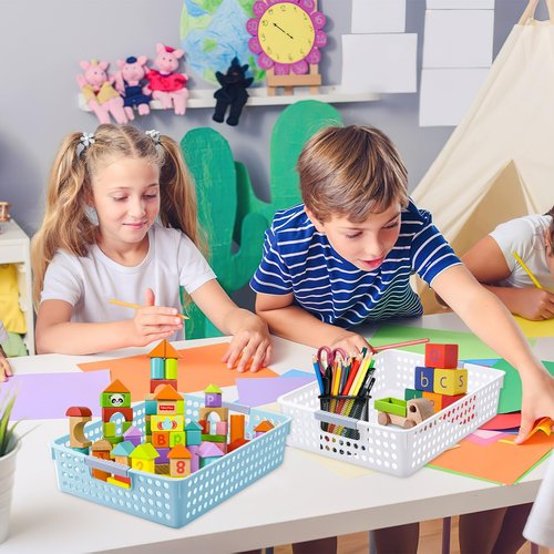 4 Piece Storage Basket Classroom Organization Storage Paper Tray Holds 4A Paper Trays for Classroom Home Handicrafts Storage Library Drawers Office Arts Crafts Supplies