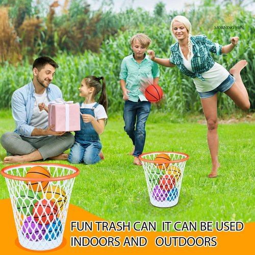 8PCS Basketball Hoop Wastebasket,Basketball Trash Can,Basketball gift,Gym,Basketball-Themed Gift, Garbage Bin, 4.5 Gallon,Basketball Hoop,Garbage Can,Basketball Net Waste Basket for Office,Bedroom