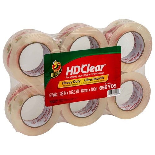 Duck HD Clear Packing Tape, 6 per Pack (DUC299016)