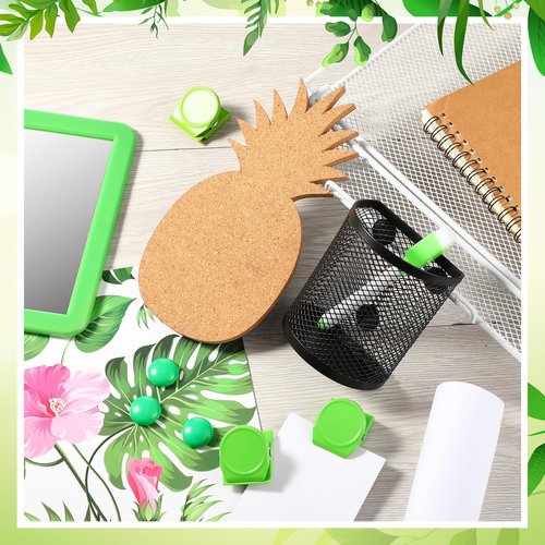 Tinideya 23 Pcs Locker Accessories Kit Decoration and Organizer Kit Magnetic Wallpaper Mirror Shelf Pen Holder Locker Cork Board Pen Tropical 3 Push Pins 3 Magnetic Clip and Magnets
