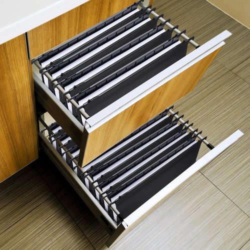 Trandraft 24 Pack 1'' Expansion Plastic Extra Capacity Hanging File Folders Letter Size Accordian Pocket Heavy Duty Filing Cabinet Folders with Insertable Tabs for Office Home Bulky Files, Black