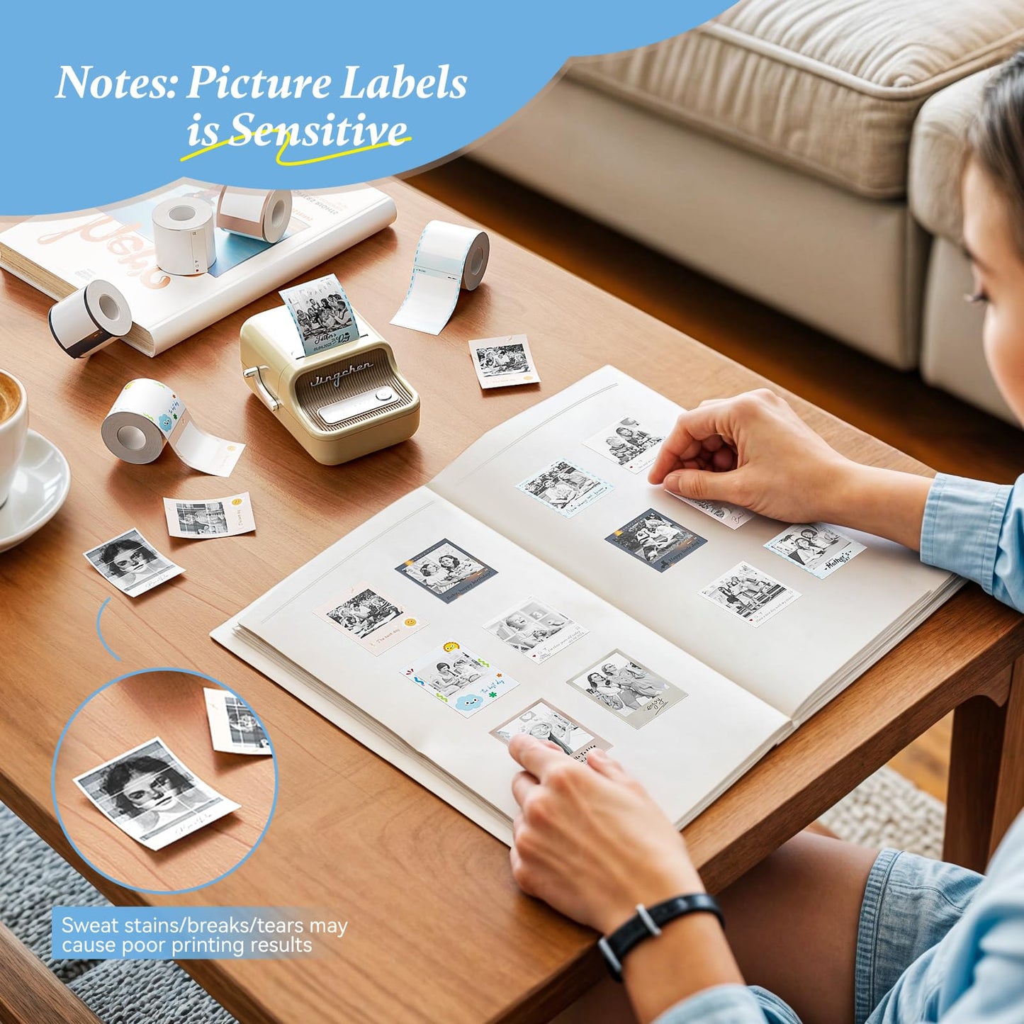 NIIMBOT Photo Labels– Print HD Thermal Labels(2''x2.76'', 50x70mm) for Memories, Notes, Lists & DIY Projects – Compatible with Pro Series Label Makers