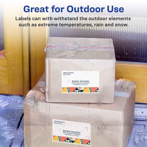 Avery Waterproof Printable Shipping Labels with Sure Feed, 5.5" x 8.5", White, 100 Blank Mailing Labels (5526)