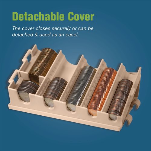 BankSupplies Clamshell Coin Holder Storage Box - Coin Sorter - Small & Portable - Durable Build - Easy Counting - Great for Banks, Businesses, Shops & Offices
