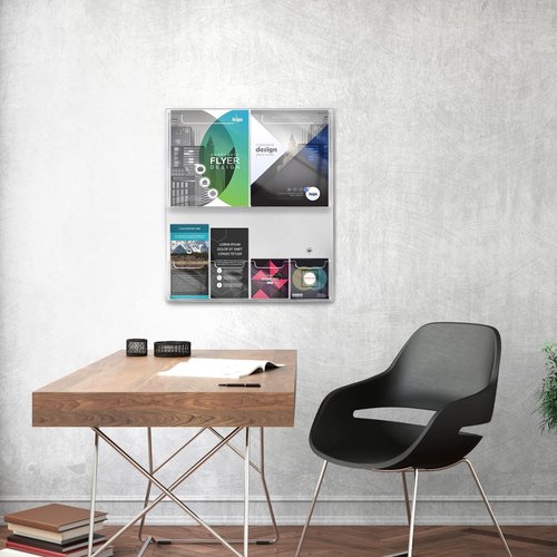 zavekia Acrylic Brochure Holder Wall Mount,Multi Pocket Acrylic Magazine Holder Literature Display Clear Pamphlet Display Holder Plastic Wall Mount Slots