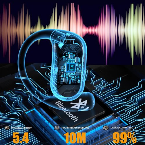 Haiseire Translation Earbuds Real Time,AI Languages Translator Earbuds,Audifonos Traductores Inglés español,Translating Headphones Bone Conduction,Bluetooth Translation Earbuds,M74 Black