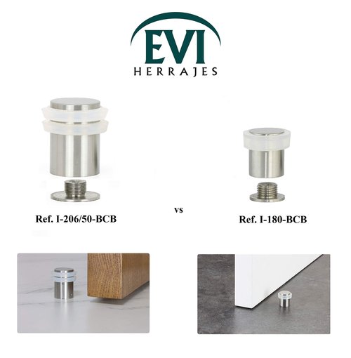 EVI Door Stopper | Stainless Steel Brass Floor Door Stop - Screw Fastening - Heavy Doors - 1.37 x 2.04 Inch Door Stop