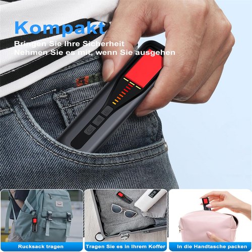 Hidden Camera Detector for Travel, 2025 Upgraded Spy Camera Detector, Hidden Device Finder, Wireless Signal Scanner for Office, 5 Levels Sensitivity 4 Modes, 25H Working Time for Car, Bathroom, Hotel