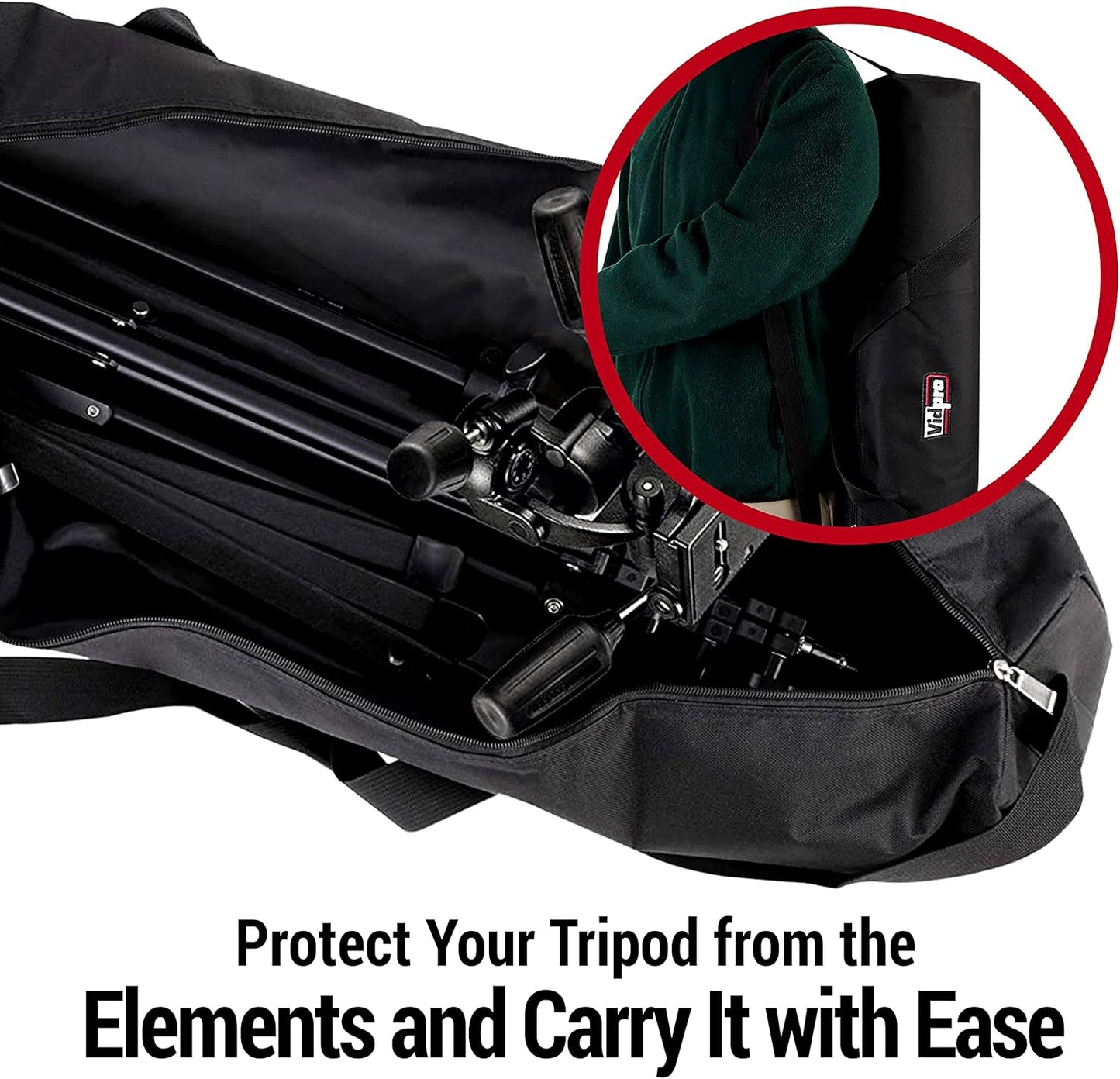 VidPro TC-27 Padded Tripod Bag - Durable Protection for 27-Inch Tripods | Lightweight & Portable