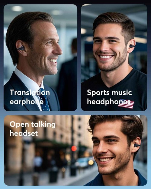Boytond AI Translation Earbuds Real Time 144 Languages 60H Playtime Translator Ear Buds Audifonos Traductores Inglés Español Wireless Earphones Bluetooth Headphones for Travel Business Meeting