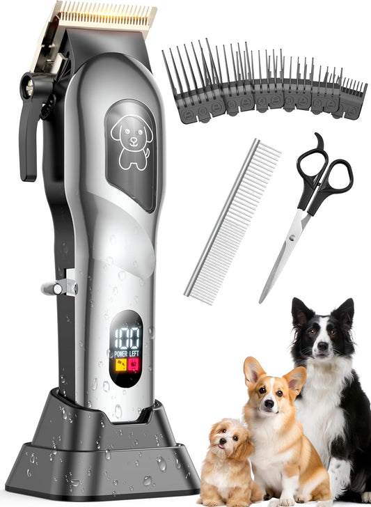 Skiennix Dog Clippers - Professional Grooming Kit for Thick Hair | Low Noise, Cordless Trimmer