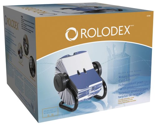 Rolodex® Rotary Business Card File, 400-Card Capacity, Black