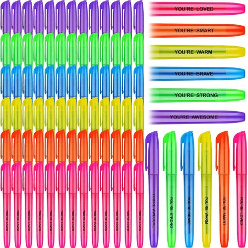 Tcevily 240 Pcs Highlighter Bulk, Back to School Students Gift Motivational Highlighter Markers Inspirational Chisel Tip Highlighters Pens Bundle for School Party Favors (240)