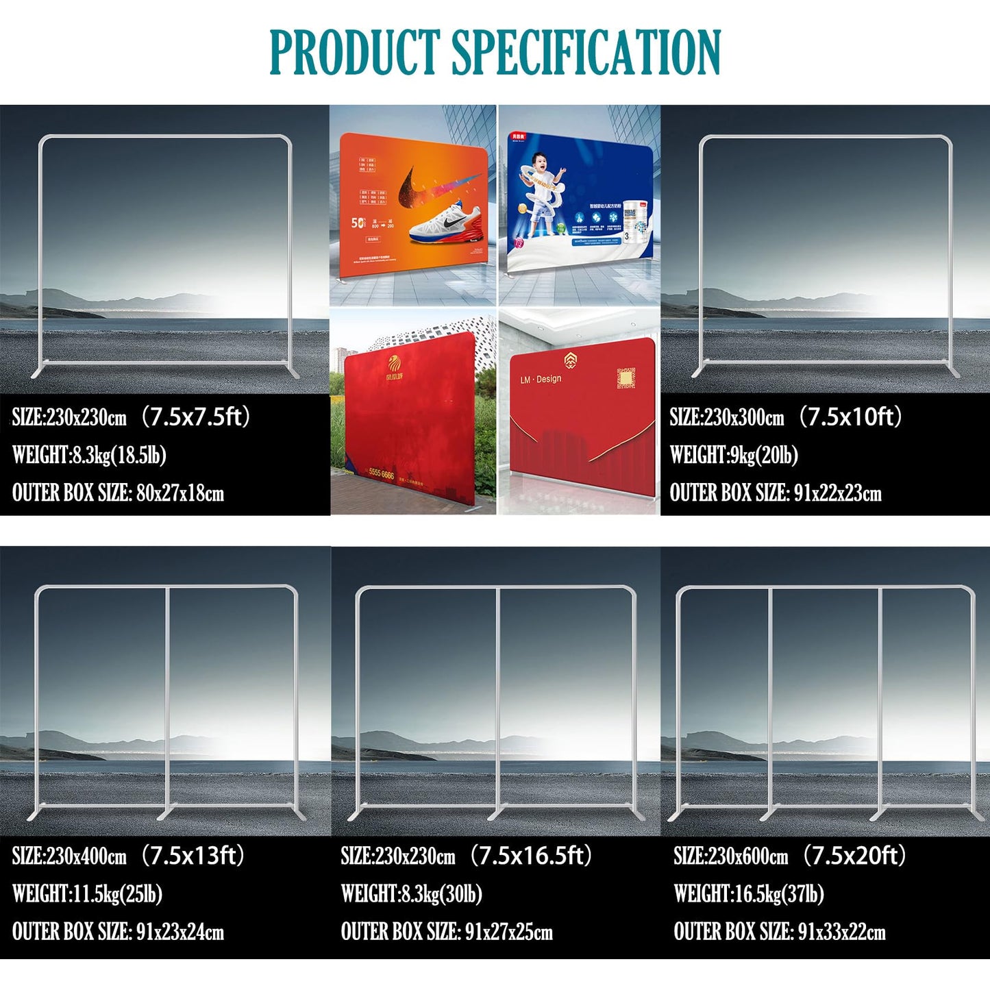 YAKESEE Custom Trade Show Backdrop with Tension Fabric Display Backdrop