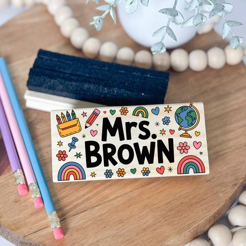 Luxury Custom Teacher Name Chalkboard Eraser with Pen Marker, Teacher Appreciation Gifts, Thank You Gift, Back to School Office Decor 14