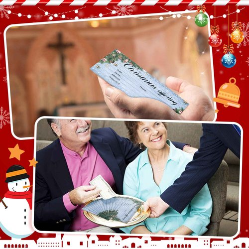 Cholemy 500 Pcs Christmas Offering Envelopes for Church - 6.3 x 3.1 Inch Tithes and Offering Envelopes for Religious Tithe Donation - Bulk Church Supplies