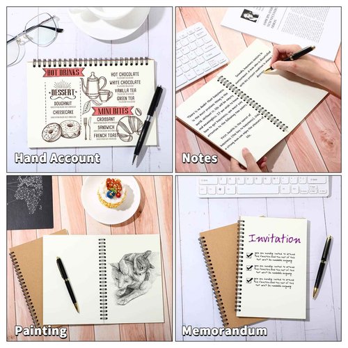 Epakh 22 Pack Spiral Notebook Bulk, Back to School Hardcover Spiral Journal Notebook 5.5 x 8.3 Inch, First Day of School Brown Travel Writing Journal Notepad, 50 Sheets 100 Pages(A5,Unlined)