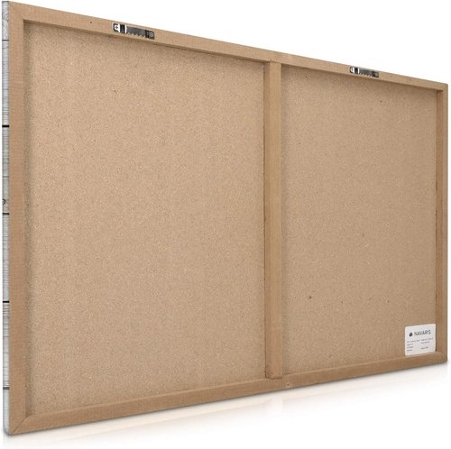 Navaris Magnetic Dry Erase Board - 16x24 Inch Decorative Wall Board with 5 Magnets & Marker | Wooden Planks Design