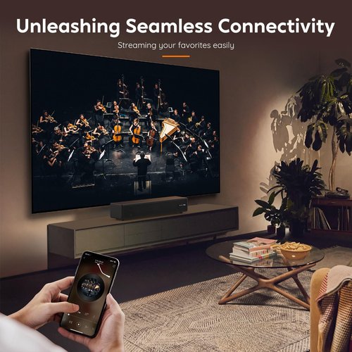 2.0 CH Dolby Digital Sound Bar - Bluetooth Home Theater Speaker with HDMI ARC, Optical, Aux for Smart TV, Gaming, PC & Projector, Compact Speaker Bar with 3D Surround Sound Home Theater Soundbar