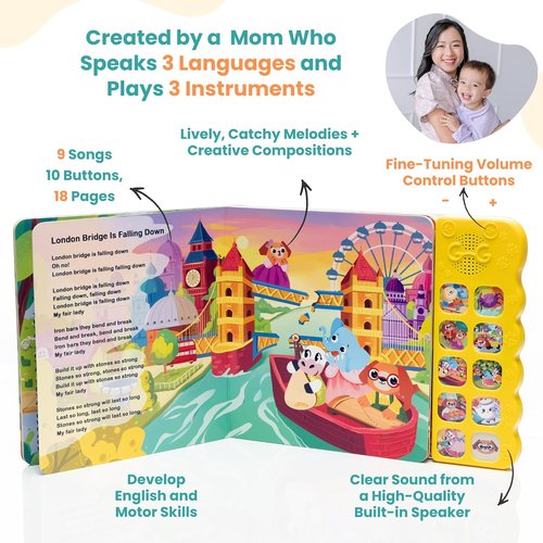 GO GO Creative Nursery Rhymes - Musical Books for Toddlers 1-3 | 9 Songs & Sound Features