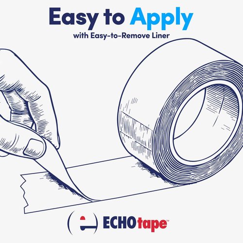 ECHOtape DC-U032A | White Heavy Duty Double-Sided Tape | Permanent Mounting and Bonding | Strong Indoor/Outdoor Double-Sided Tape | 1.89 in x 54.6 yds