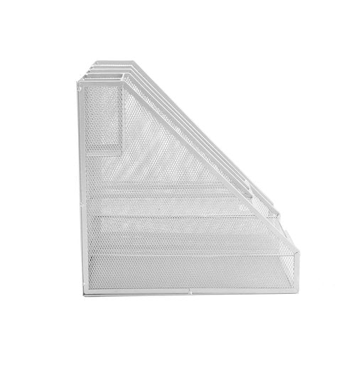 Mind Reader MESHORG-WHT Mesh Organizer 8 Compartments Desktop Document Letter Tray for Folders, Mail, Stationary, Desk Accessories, White 8 Comp