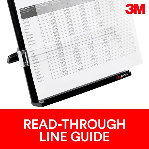 3M Desktop Document Holder - Adjustable Clip for Portrait & Landscape Viewing | Holds Up to 150 Sheets, Black
