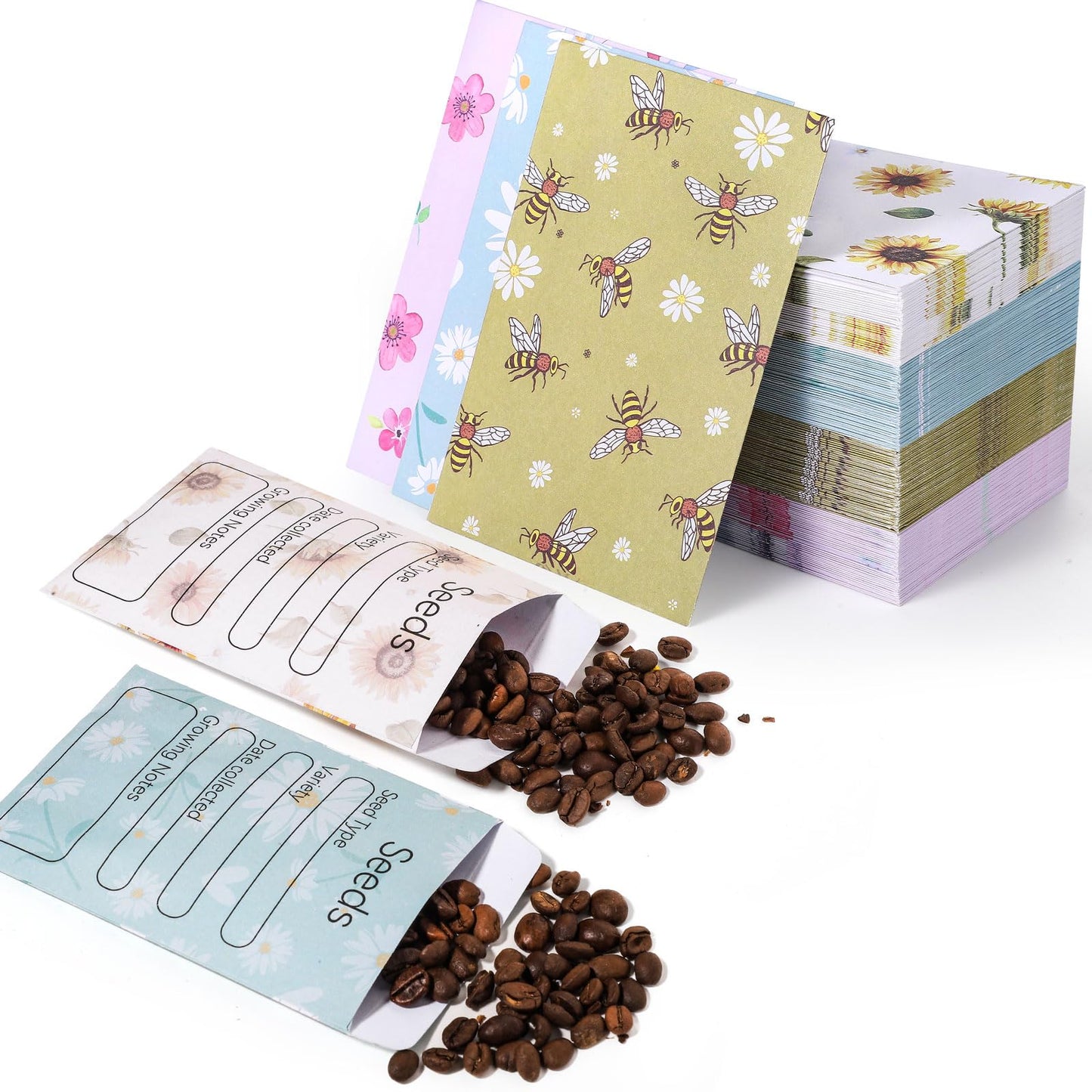 160 Pcs Seed Envelopes Packets Organizer, 3.15x4.72 Inch Self Sealing Seed Storage Envelopes for Flower Vegetable Seeds Saving
