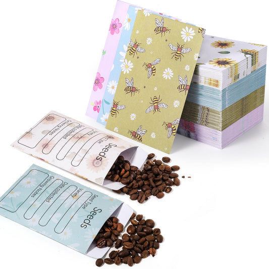 160 Pcs Seed Envelopes Packets Organizer, 3.15x4.72 Inch Self Sealing Seed Storage Envelopes for Flower Vegetable Seeds Saving