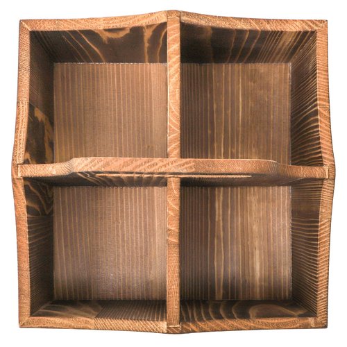 Covzoe Wood Rotating Pen Holder, 360 Degree Spinning Art Supply Organizer with Handle, 4 Slots Lazy Susan Desktop Organizer, Makeup Storage Caddy for Pencil Art Brush School, Home, Office
