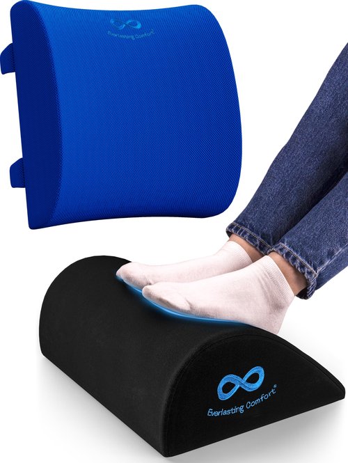 Everlasting Comfort Foot Rest & Lumbar Support Pillow - Elevate Your Seating Experience - Perfect for Work, Gaming, and Relaxation