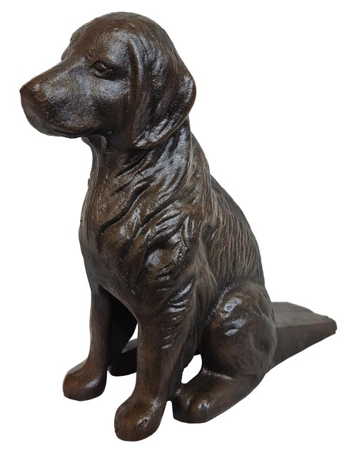 Lulu Decor, Cast Iron Dog with Tail Doorstop, Antique Black