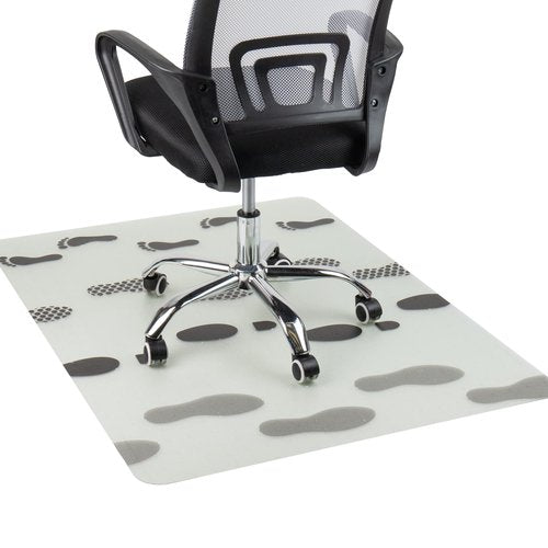 Mind Reader Office Chair Mat for Carpet, Under Desk Protector, Polycarbonate, 35.25" L x 47.25" W x 0.0625" H, Clear with Black Art
