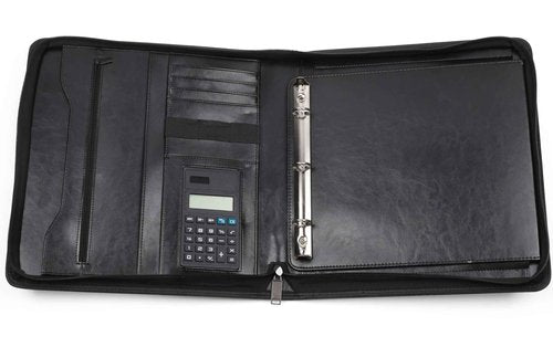 Dutymark 3 Ring Check Binder Portfolio, For Home Accountant & End-Stub Deskbook Checks - 3-on-a-Page Business Checks, Fit 3 & 9 Holes Check, Can Hold 250 Checks, Vinyl Leather Cover