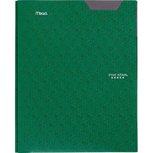 Five Star 2-Pocket Folder, Plastic Folder with Stay-Put Tabs and Prong Fasteners, Holds 8-1/2" x 11" Paper, Black, Fire Red, Forest Green, Pacific Blue (38048) 4 Count (Pack of 24)