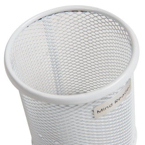 Mind Reader Pen and Accessories Holder, Desktop Organizer, Office, Metal Mesh, 3.5" L x 3.5" W x 3.75" H, Set of 3, White